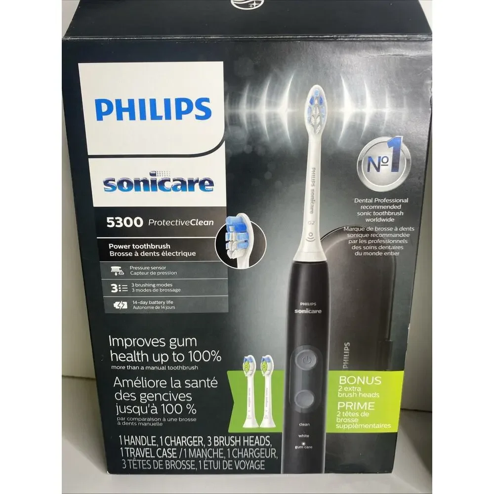 Philips Sonicare ProtectiveClean 5300 Rechargeable Electric Toothbrush, Black
